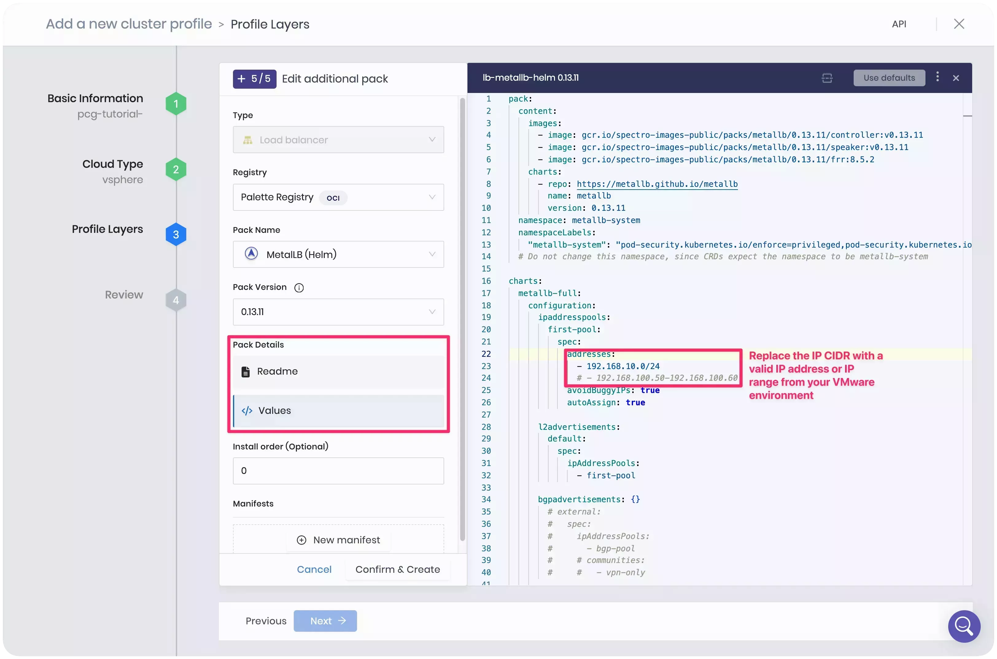 MetalLb Helm-based pack.